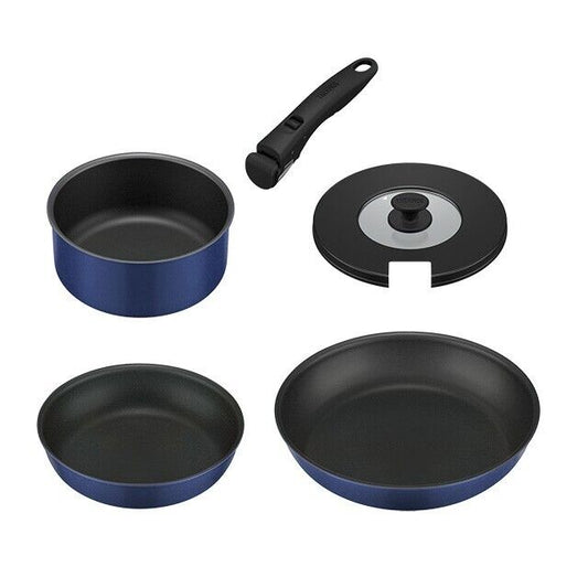 KSC-5AIBL Thermos Durable Series Frying Pan with Removable Handle 5-Piece Set