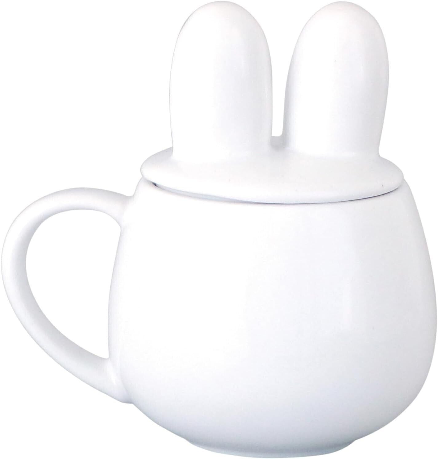 Miffy Face Mug Cup w/ Ear Lid White 270ml Porcelain Japan