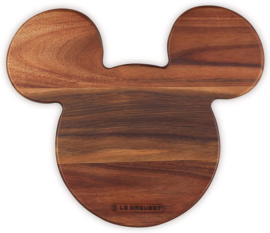 Le Creuset Mickey Mouse Acacia Wood Tray 9.4 x 11.0 x 0.6 inches Japan New