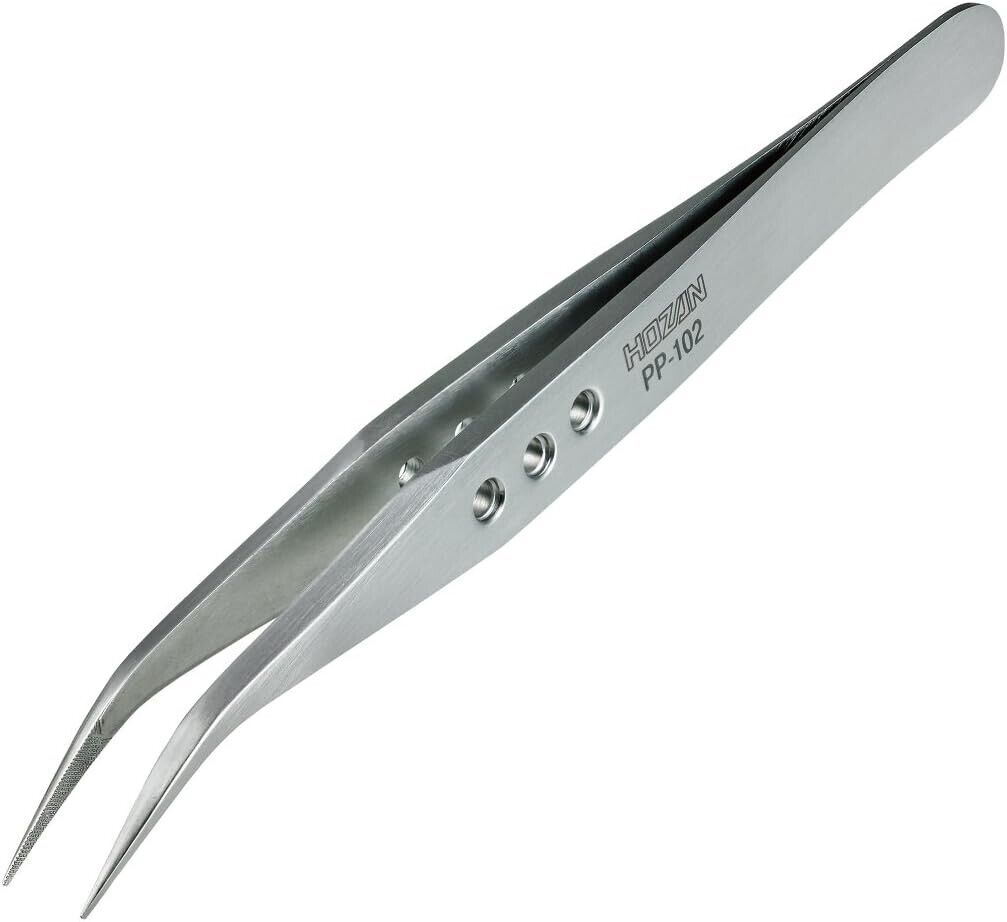 PP-102 Hozan Series Tweezers Thick Finish Stainless Steel Ultra-fine type 0.6mm