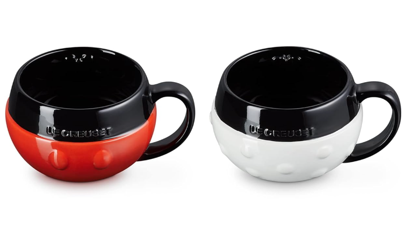 Le Creuset Disney Mickey Mouse Minnie Mouse Mug Cup set of 2 380ml JAPAN NEW