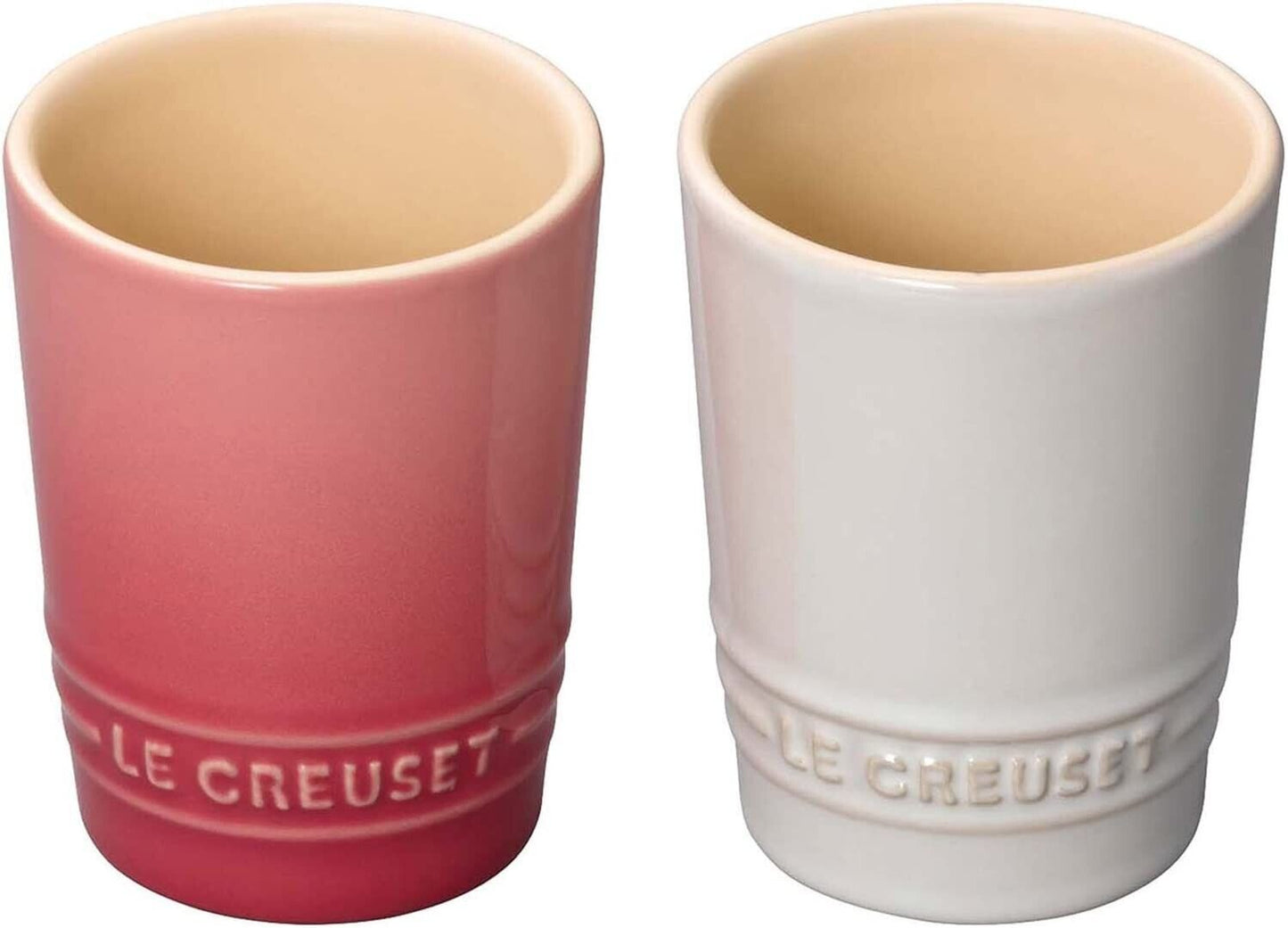 New Le Creuset Tumbler Pear Short Tumbler 240 ml Rose Quartz White Luster New