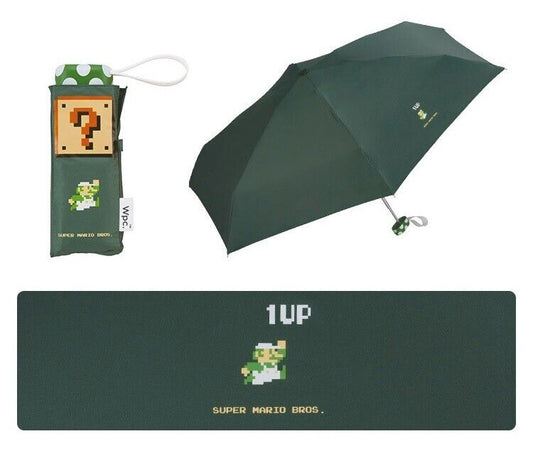 Nintendo Super Mario Bros Luigi Folding Umbrella Parasol Green Adult Size Japan