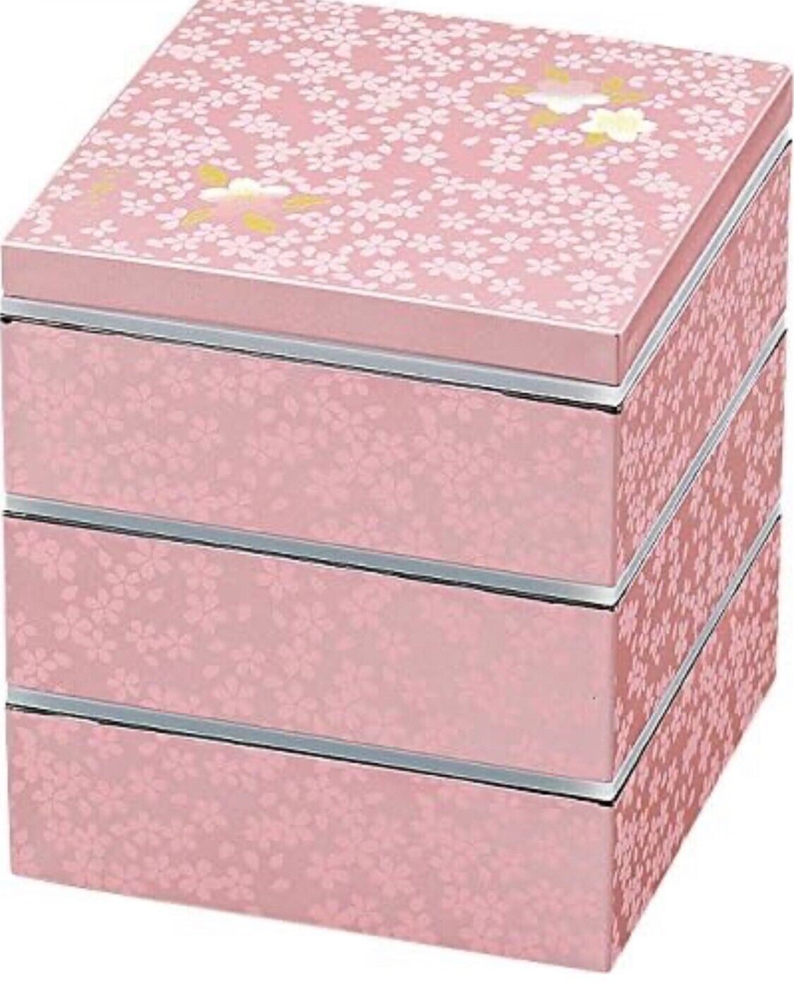 Masakazu Jubako Uno Chiyo Yamato Three Tiered Box 5.0 with Seal Miyazakura Pink