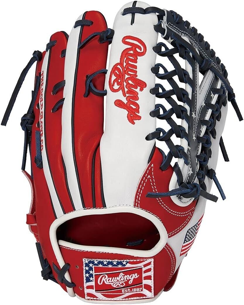 Rawlings Heart of the Hide USA Star & Stripes Outfielder Glove Navy/White 12.5"