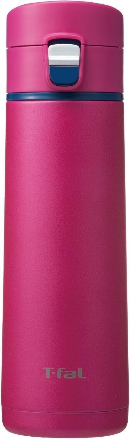 K23405 T-fal Mug Bottle Magenta 430 ml Stainless Steel Mug Bottle One Push Type