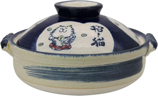 24-811 size 6go Clay Pot For Cooking 1 ppl Cat DONABE Banko Ware 8in Ricecook