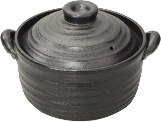 9006-6022 Suzuki Banko ware Rice pot For IH and direct fire 2-go Black NEW