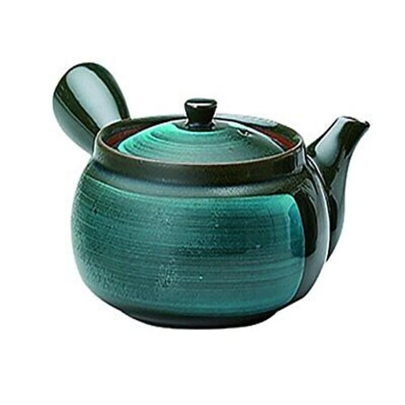 Mino Ware Japanese Emerald Teapot Kyusu, 390ml