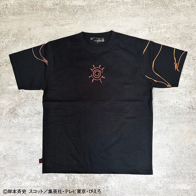 NARUTO Uzumaki Kurama T-shirt Embroidery Black XL Size Japan Limited Cosplay