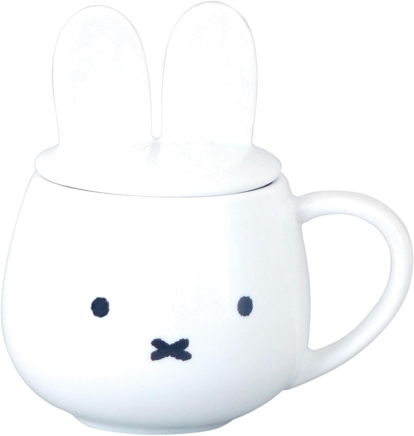 Miffy Face Mug Cup w/ Ear Lid White 270ml Porcelain Japan