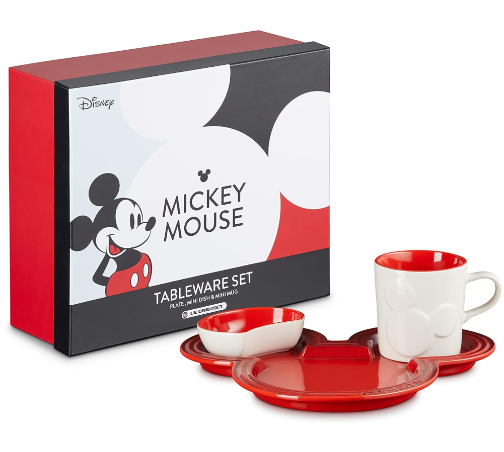 Le Creuset Disney Mickey Mouse Tableware Set Cherry Red JAPAN NEW