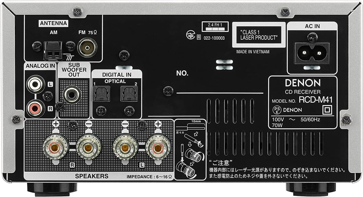 RCD-M41SP 100V  DENON CDReceiver Discrete Amplifier CD Mechanism AM FM Bluetooth