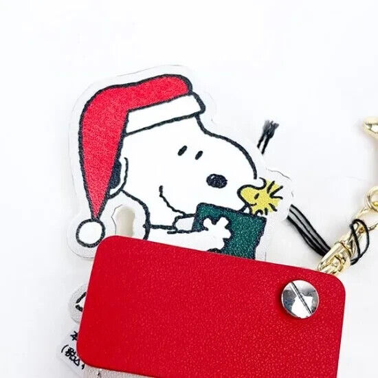 Peanuts Snoopy Christmas Socks Pocket Watch Key Ring Gray Japan Limited