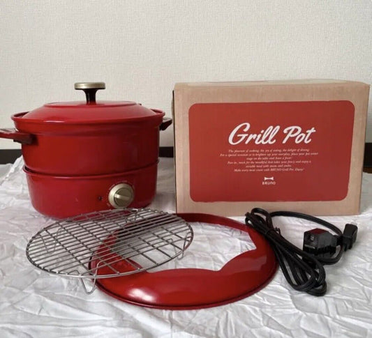 BOE029 Red Multi-function Cooking Pot Round Electronic Cooker Steamer Bruno New
