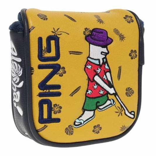 HC-N2301 Ping Mr.Ping Aloha Mallet Putter Head Cover Yellow Navy Japan New