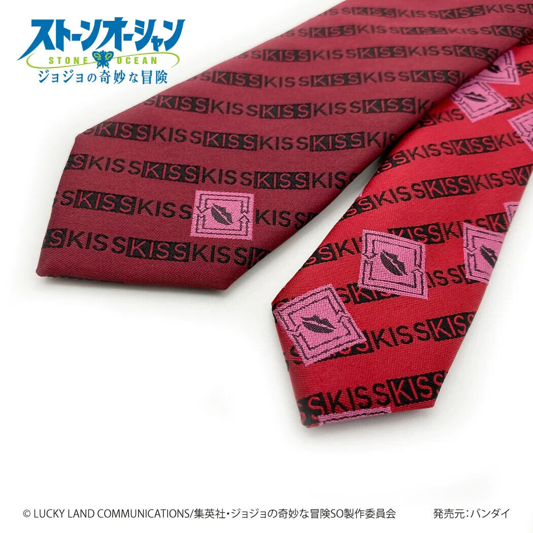 JoJo's Bizarre Adventure Pt.6 Stone Ocean Ermes Costello Kiss Tie Necktie Red