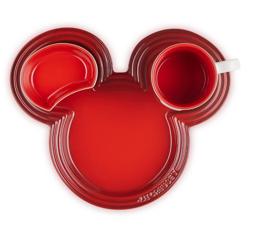 Le Creuset Disney Mickey Mouse Tableware Set Cherry Red JAPAN NEW