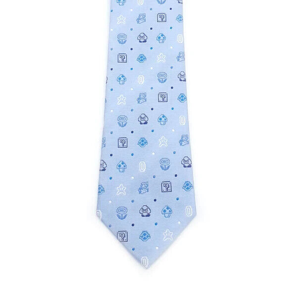 Nintendo Super Mario Bros Tie Necktie Light Blue Dot Japan