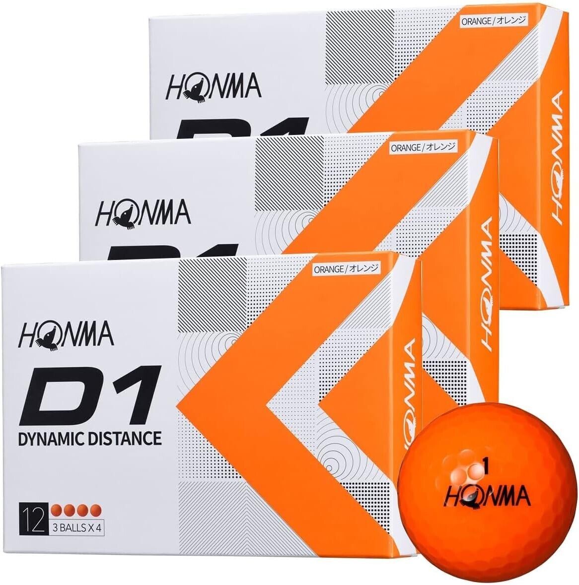 BT2201  HONMA Golf D1 2022 Golf Ball Orange 3 Dozen Set 36 Balls Japan New