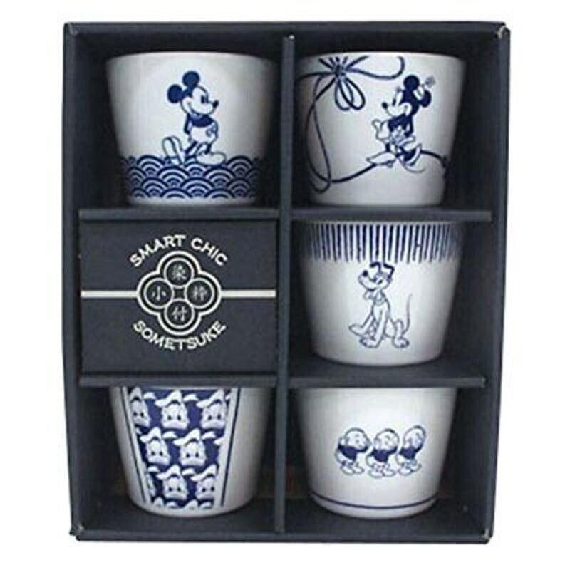 Disney KOIKI SOMETSUKE SOBA-CHOCO Small Cup Set Pottery Japan Made