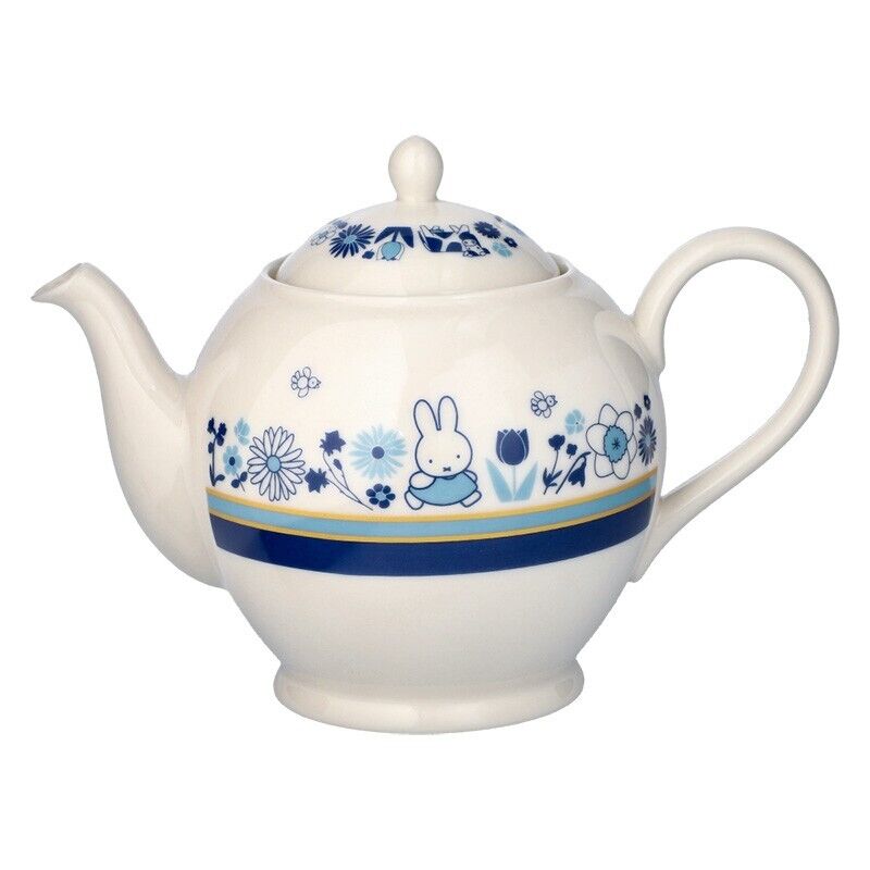 Miffy Tea Pot Blue Flower Porcelain Japan Limited