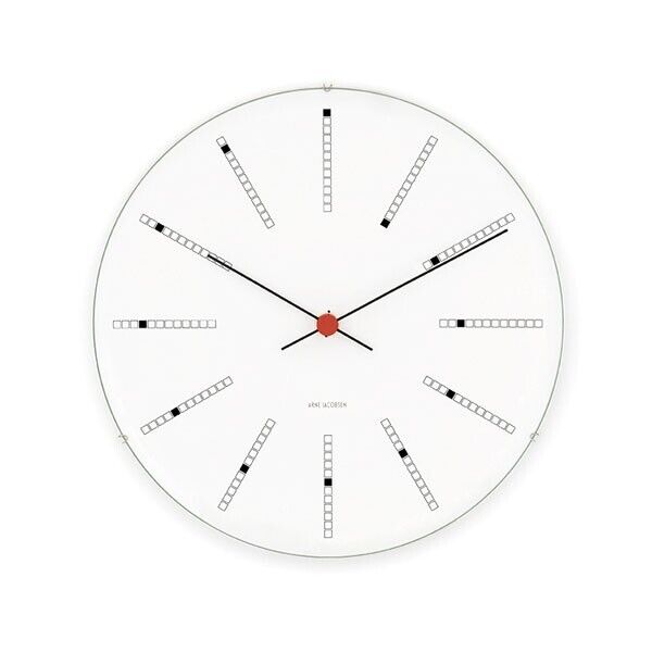 1971 290mm ARNE JACOBSEN Wall Clock Bankers Reproduce 12-block Bar New