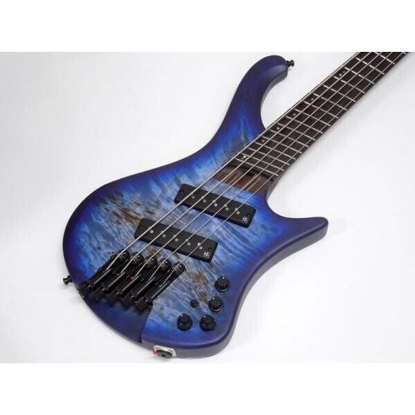 EHB1505MS-PLF Ibanez 5 String Headless Bass Multiscale Pacific Blue Burst Flat