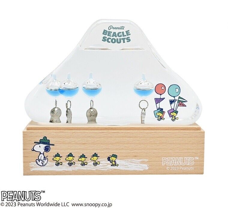 Peanuts Snoopy Beagle Scout 50th Anniversary Thermometer Glass Float Japan LTD