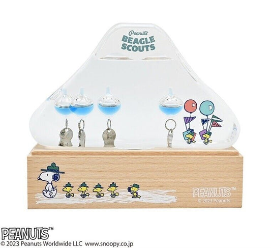 Peanuts Snoopy Beagle Scout 50th Anniversary Thermometer Glass Float Japan LTD