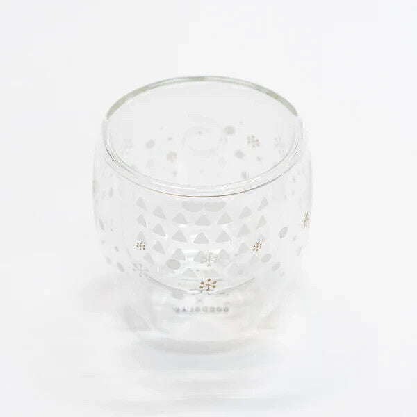 Lisa Larson Salt Cat Snow Pattern Glass Tumblr Cup 250ml Heat Resistant Japan