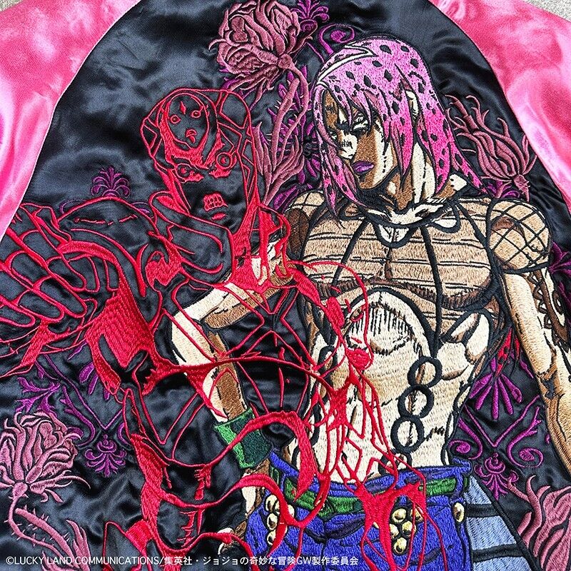 JoJo's Bizarre Adventure Pt.5 Diavolo Embroidery Satin Jacket L Size Sukajan