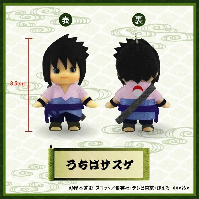 NARUTO 10th Anniversary Sasuke Uchiha Kewpie Mini Figure Key Ring Japan