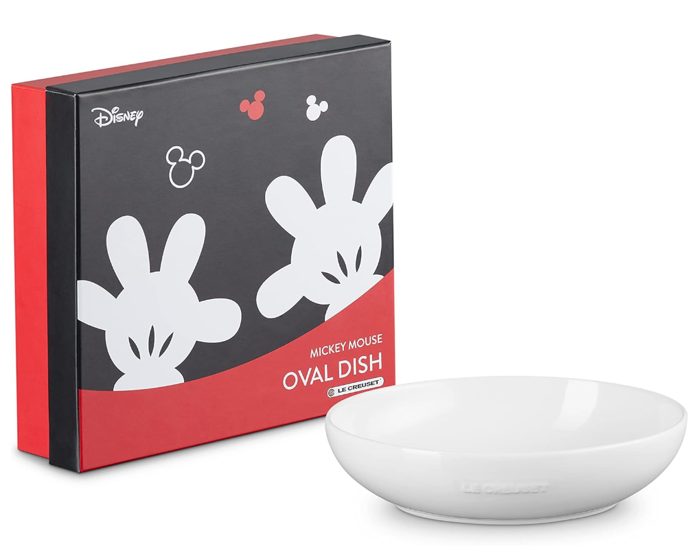 Le Creuset Mickey Mouse Collection Oval Dish 19cm white Stoneware Disney New