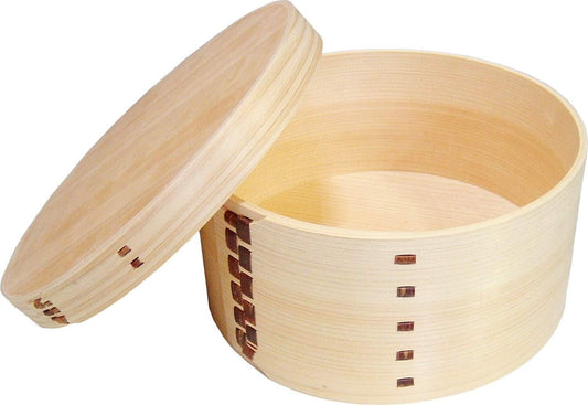 Kiso Crafts Ohitsu Traditional Wooden Container for Cooked Rice Round