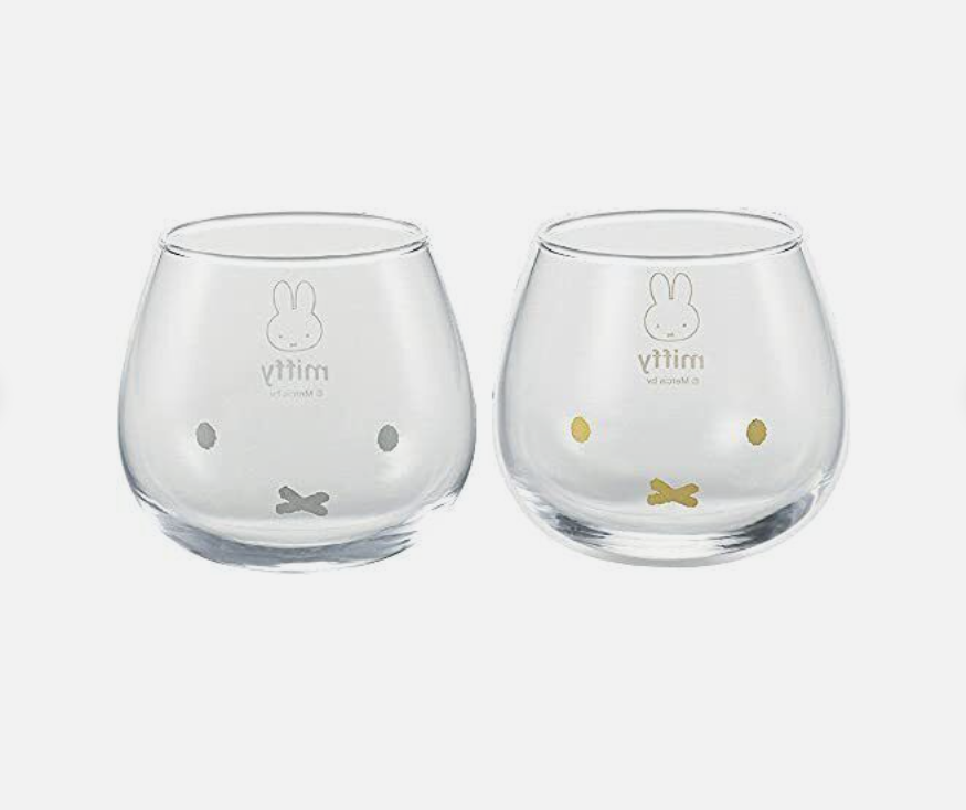 Miffy Yura Yura Tumbler Face Glass Gold/Silver pair Kaneshotouki KN40150 320ml