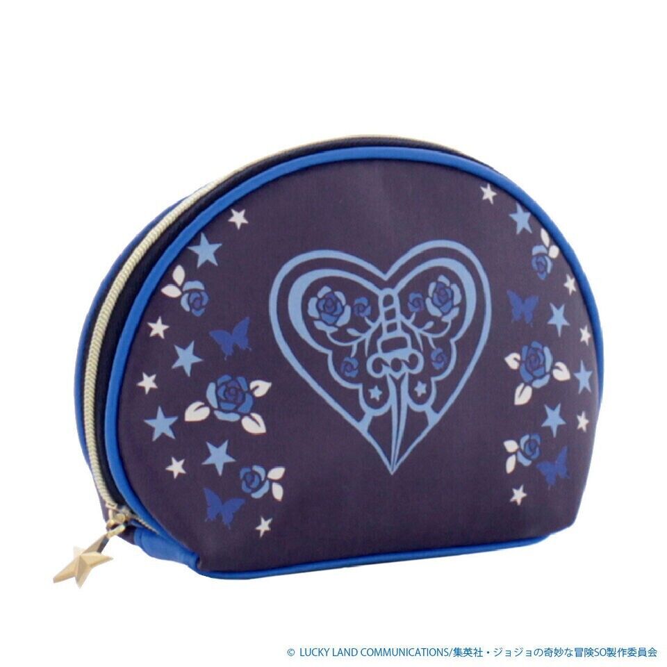 JoJo's Bizarre Adventure Pt.6 Jolyne Cujoh Heart Pouch Case Bag Leather Navy