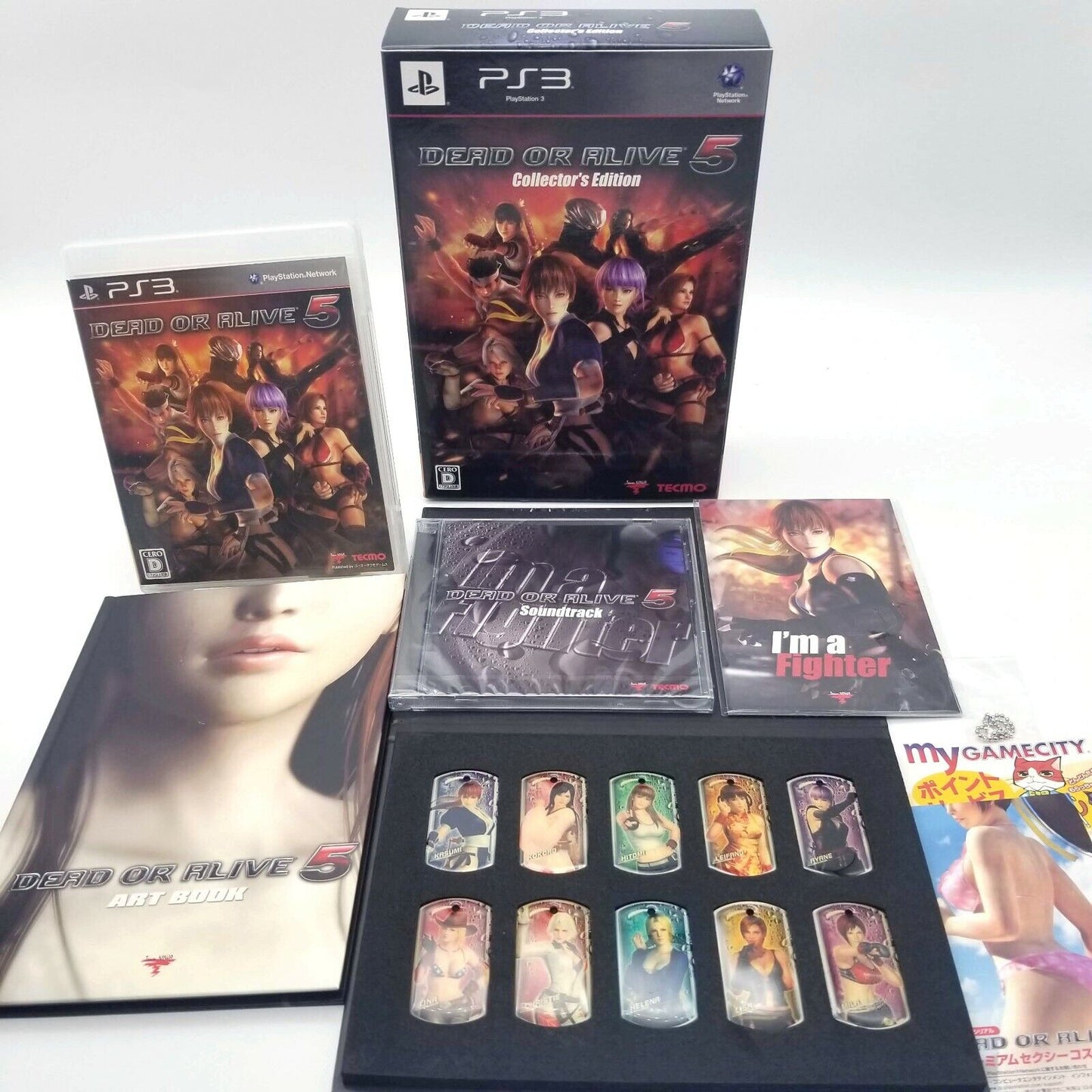 Dead or Alive 5 Collector's Edition Postcard Metal Plate Book CD PS3 Japan