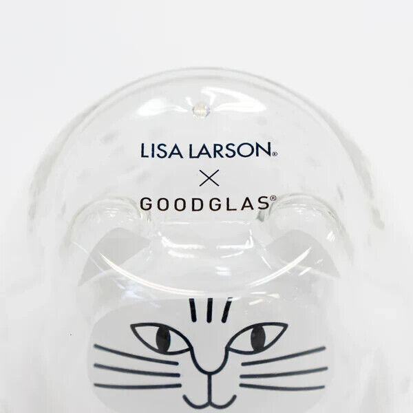 Lisa Larson Salt Cat Snow Pattern Glass Tumblr Cup 250ml Heat Resistant Japan