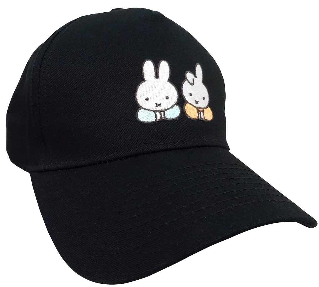 Miffy cap black with Miffy embroidery one point and logo FREE Unisex Japan New