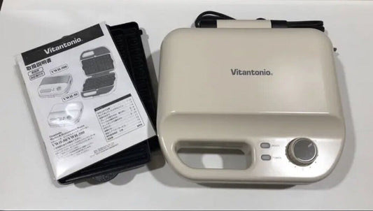 VWH-50-I Vitantonio Ivory Waffle & Hot Sandwich Baker 2 Types of Plates AC100V
