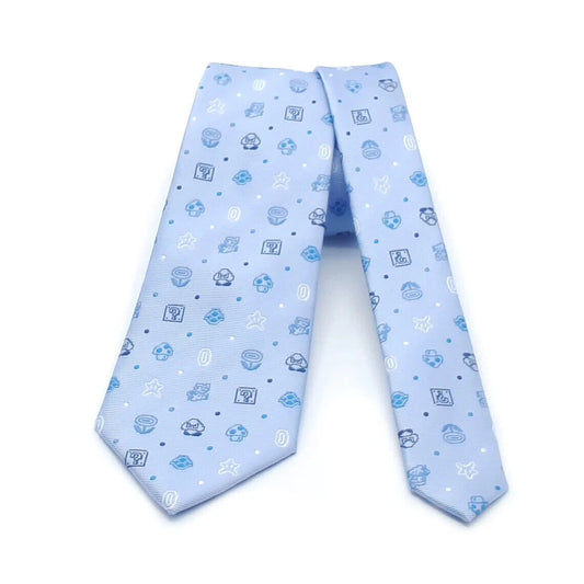 Nintendo Super Mario Bros Tie Necktie Light Blue Dot Japan