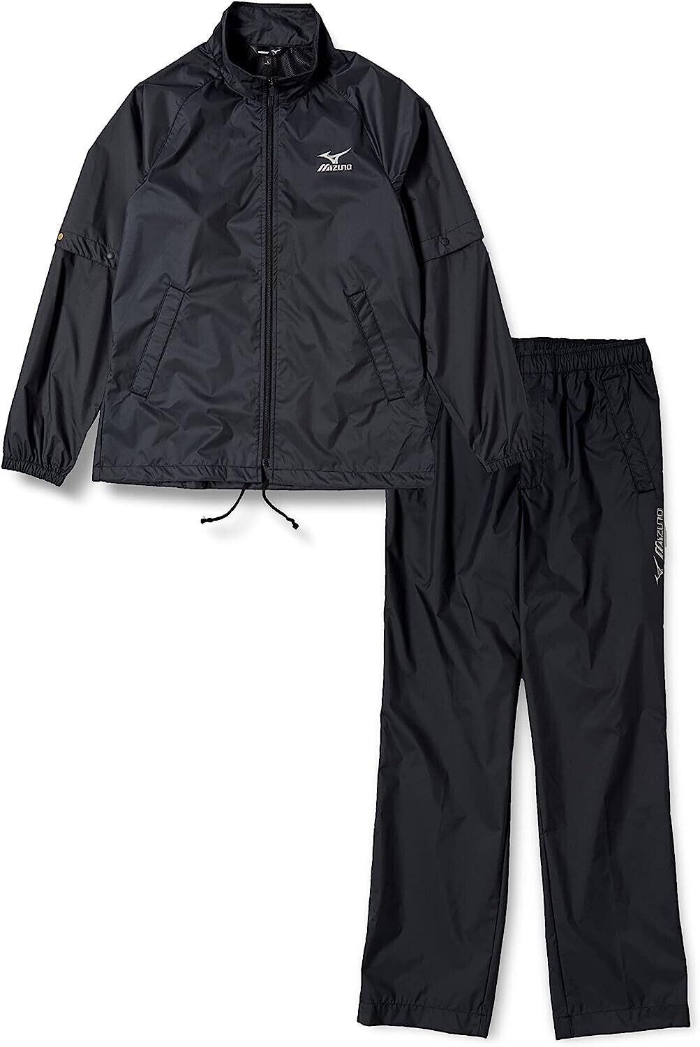 52MG6A01  MIZUNO GOLF Rain Wear Jacket Pants Set Black size XL Japan New