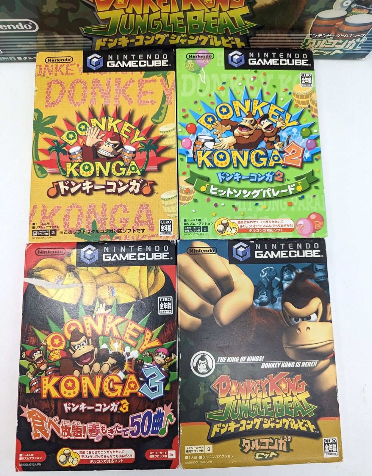 Donkey Konga 1 2 3 Jungle Beat Talconga Controller Set Nintendo Gamecube Japan