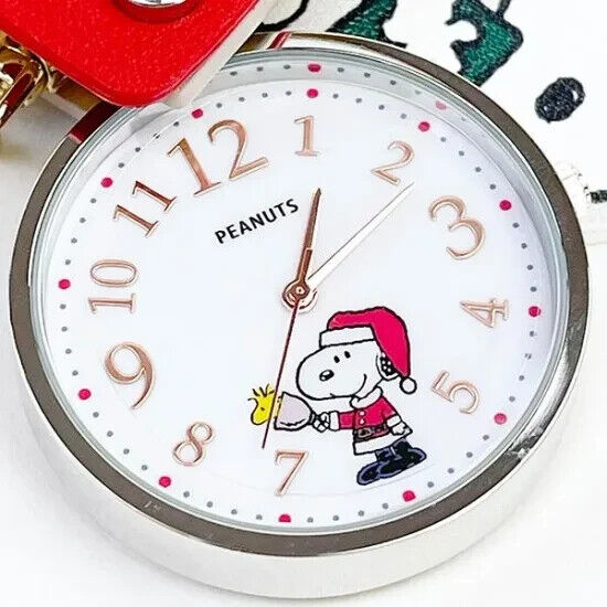 Peanuts Snoopy Christmas Socks Pocket Watch Key Ring Gray Japan Limited