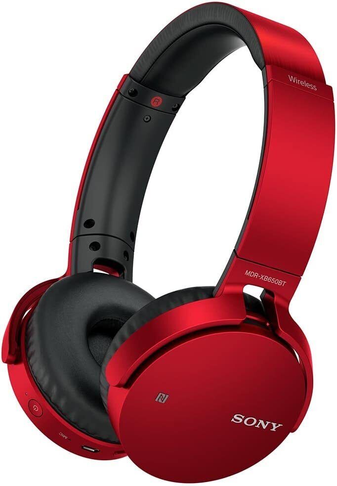 MDR-XB650BT Red Sony Wireless Headphones Heavy Bass Bluetooth Japan New