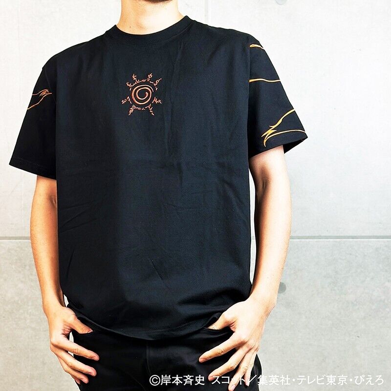 NARUTO Uzumaki Kurama T-shirt Embroidery Black XL Size Japan Limited Cosplay