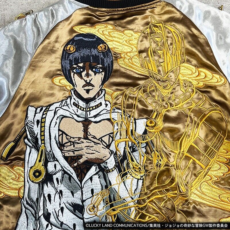 JoJo's Bizarre Adventure Pt.5 Bruno Bucciarati Embroidery Satin Jacket XL Size