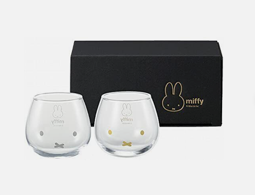 Miffy Yura Yura Tumbler Face Glass Gold/Silver pair Kaneshotouki KN40150 320ml