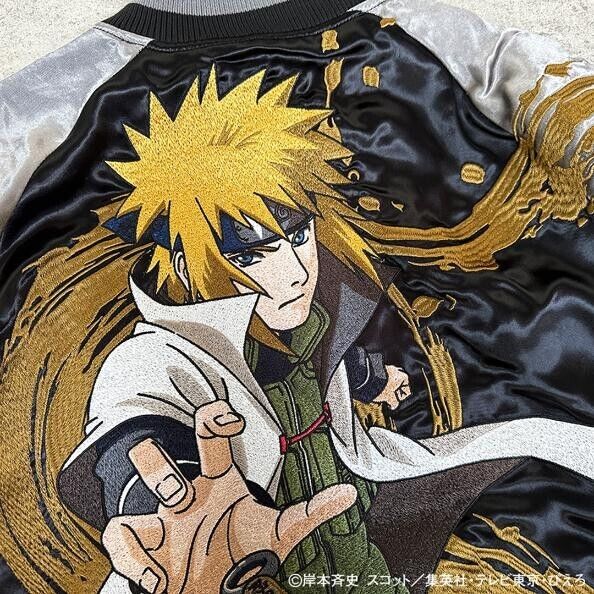 NARUTO Minato Namikaze Satin Jacket Embroidery Sukajan Reversible XL Size